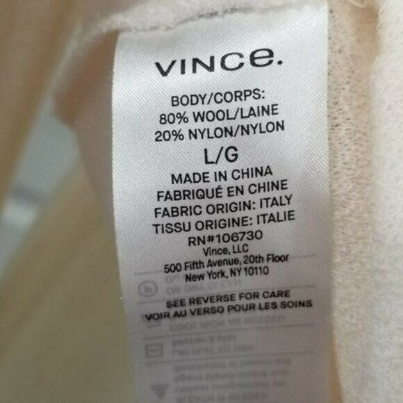 Vince Sweater Knit L Blush Pink Wool Blend Funnel Neck Lightweight Long Sleeve - Picture 9 of 11